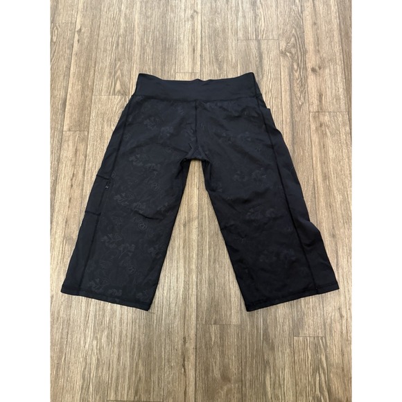 Lululemon Floral Logo‎ Wide Leg Crop Yoga Pants - Picture 1 of 11